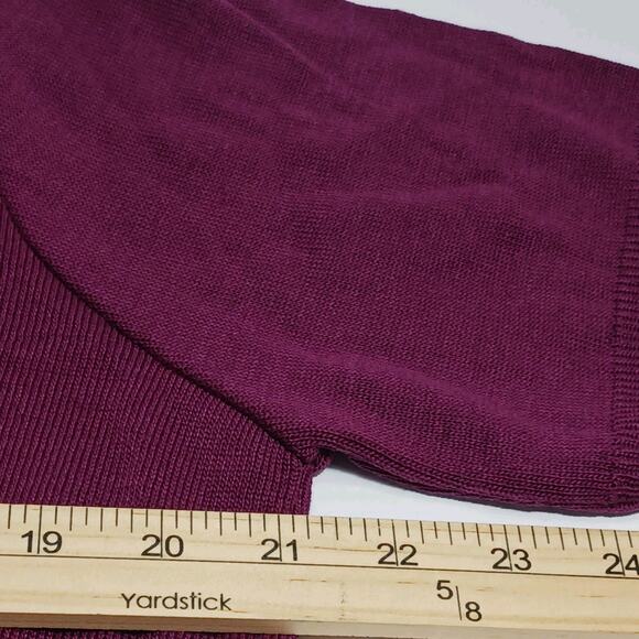 ALFRED DUNNER Spring Sweater Womens Medium Short Sleeve Plum Acrylic EUC - Picture 7 of 8